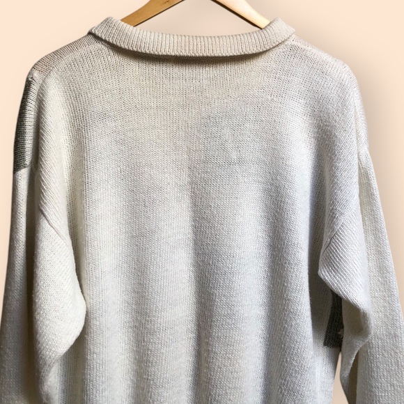 Vintage 90s Jantzen Classics Embroidered Snowflake Checkered Collared Sweater - Picture 11 of 11